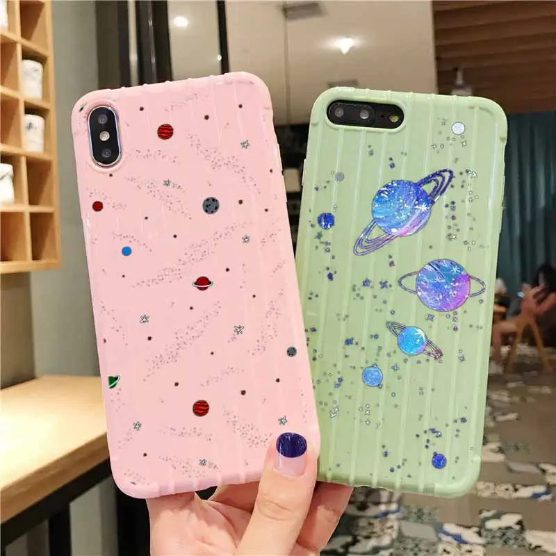 Космос Звезды Луна дирижабль астронавт чехол для тележки Чехол телефона iPhone 11 Pro