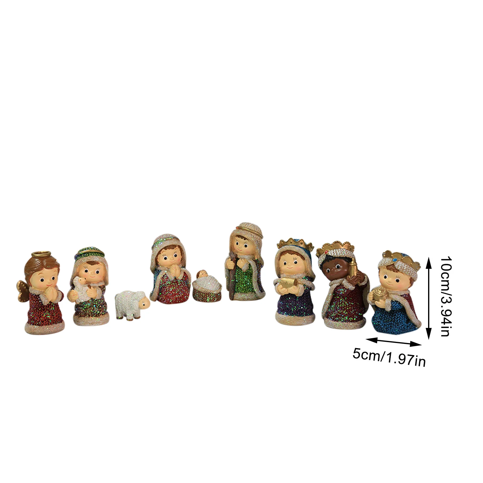 

9pcs 10cm Nativity Scene Statue Baby Jesus Christmas Crib Figurines Decor Christ Jesus Statue Figures Birth Of Jesus