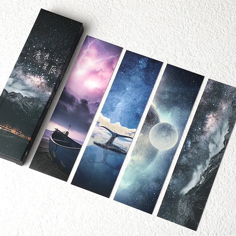 

30 Pcs/Set Wandering Stars Series Paper Bookmark Bright Starry Sky Book Holder Message Card Gift Stationery