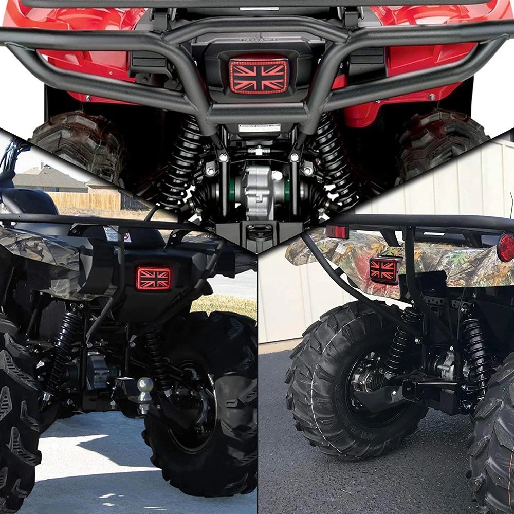 1 шт. Флаг Великобритании дизайн стоп-сигнал с красным ореолом DRL для ATV Yamaha Гризли