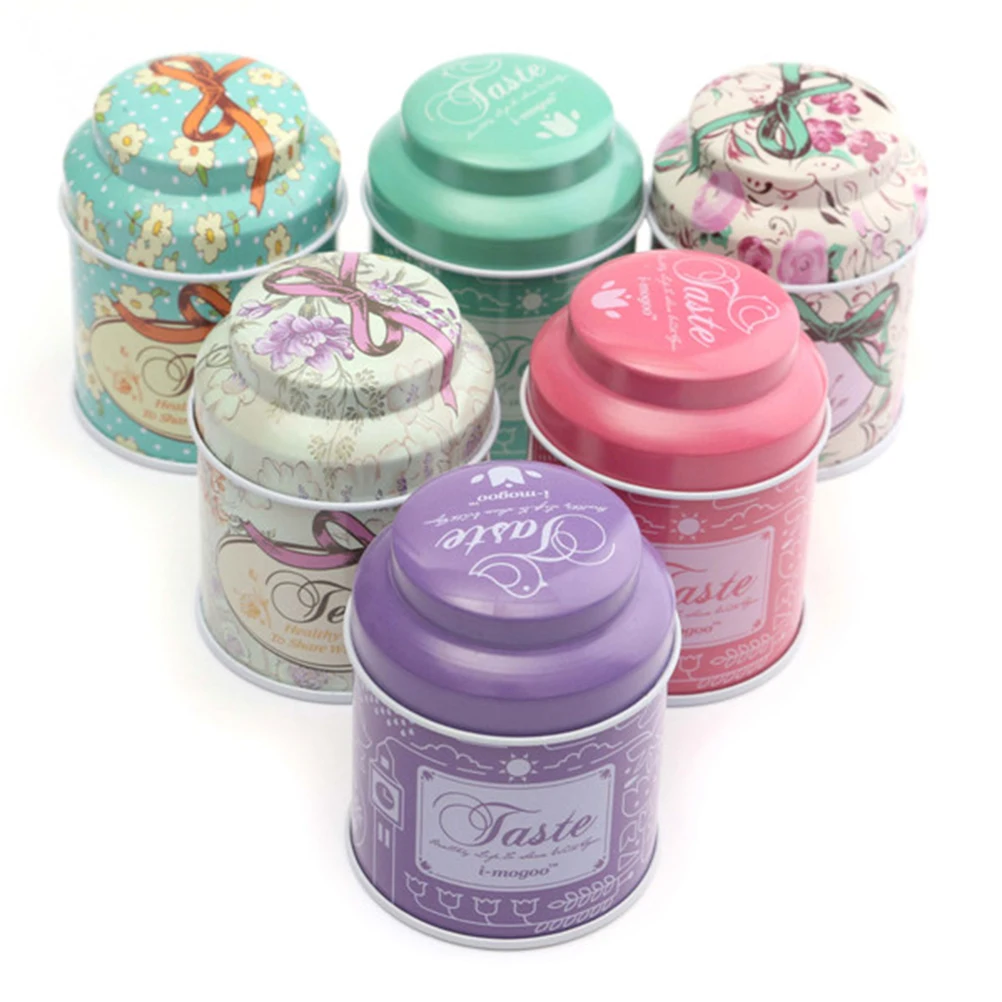 Candy Sealed Cans Box Flower Design Metal Sugar Coffee Tea Tin Jar Container Random Color New | Дом и сад