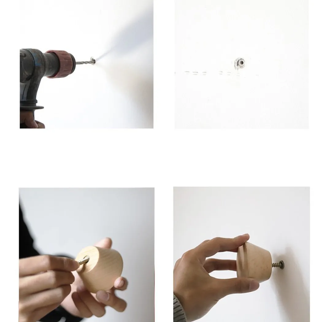 Крючок из массива дерева крючок на клейкой основе Круглый Простой настенный