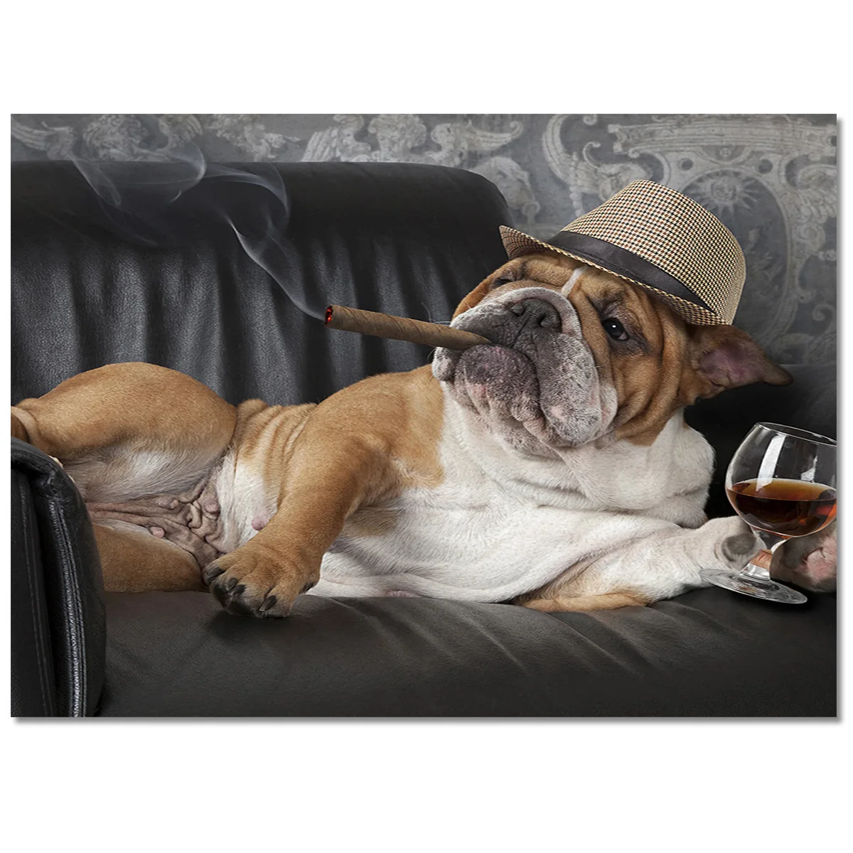 Курительная собака бульдог для отдыха диван ковры гостиной спальни зоны коврик