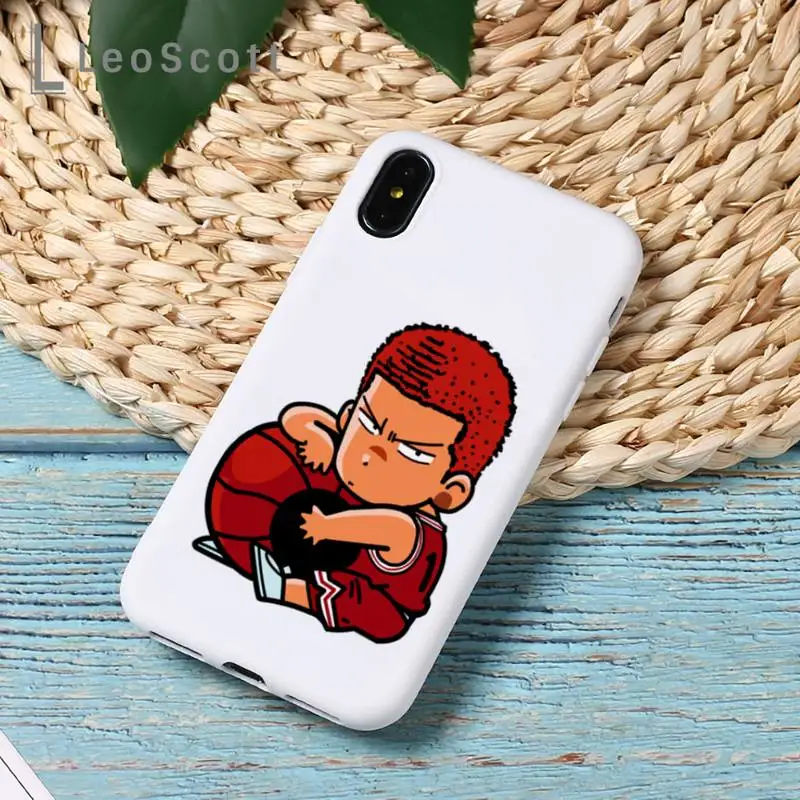 

Slam dunk anime manga Phone Case Candy Color for iPhone 6 7 8 11 12 s mini pro X XS XR MAX Plus