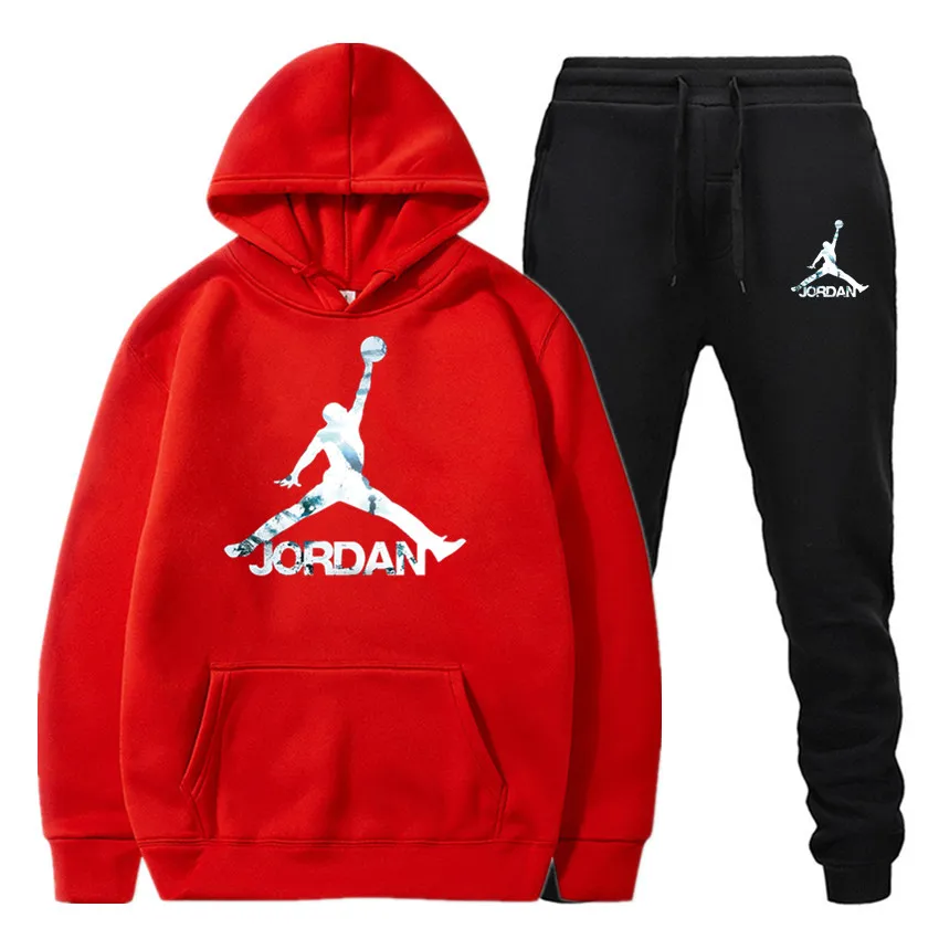 Новая мужская толстовка с капюшоном Теплый спортивный костюм Jordan 23 спортивная мужская толстовка с капюшоном - Цвет: Red black039-040