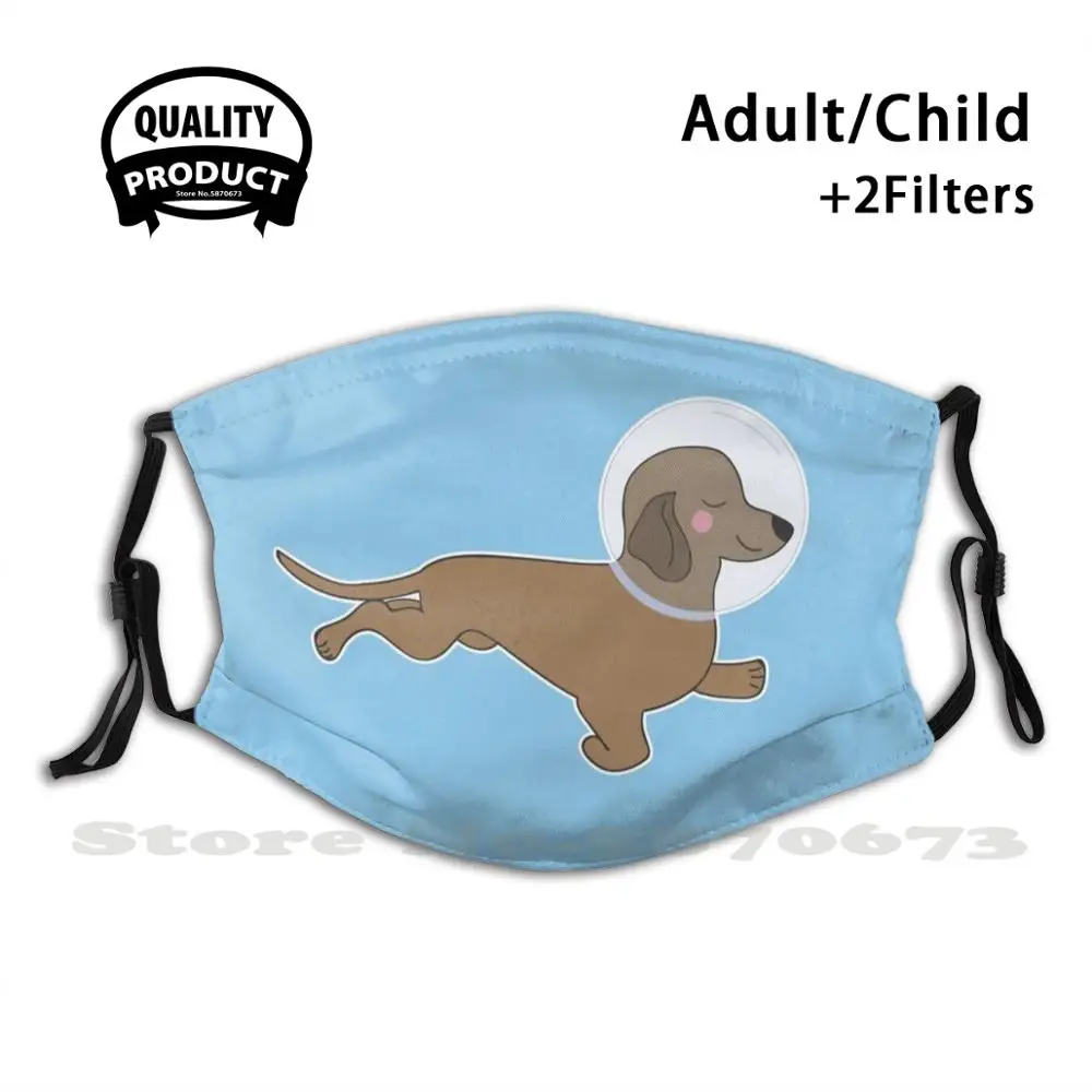 

Space Sausage Dog Astronomy Dachshund Owner Gift Reusable Mouth Mask Filter Cool Funny Masks Dachshund Sausage Dog Space