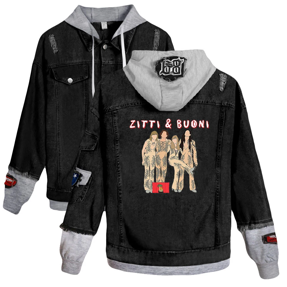 

Vocal Maneskin Denim Jacket Hooded Men Women Denim Clothes Hip Hop Boy girl Streetwear Maneskin Jacket Harajuku