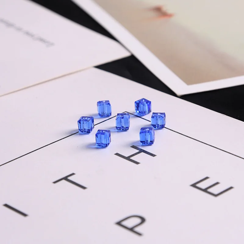 

20pcs Multicolor Crystal Glass 6mm Faceted Square Cube Fashion Diy Jewelry Making Findings Loose Spacers Accessories Beads