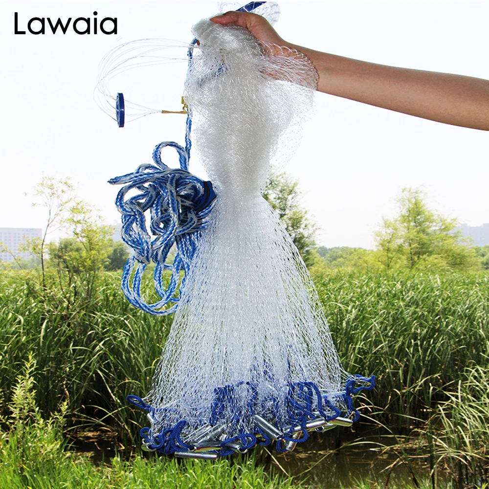 Кастинговая сеть Lawaia 2 4 7 м мелкая рыболовная с грузилами|cast net|monofilament netsfishing net |