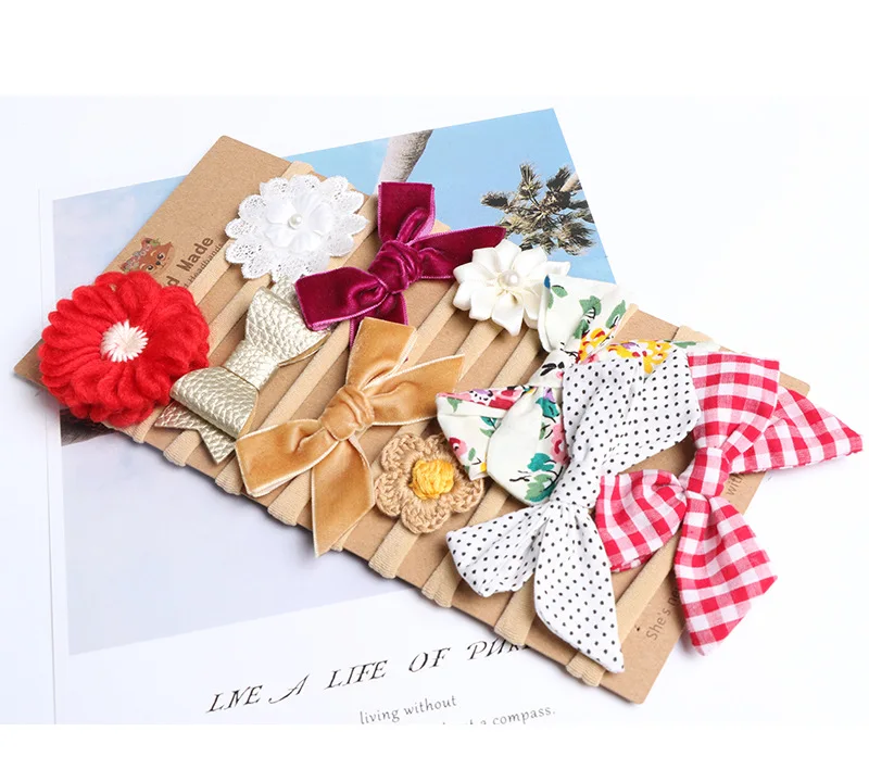 Одежда для маленьких девочек повязка на голову с 10 шт./компл. эластичная