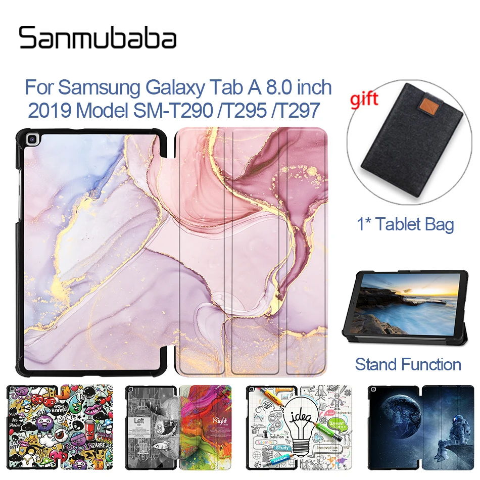 

Sanmubaba 2019 чехол для планшета Samsung Galaxy Tab A 8 дюймов SM-T290 T295 T297 полиуретановый кожаный чехол с магнитным замком и подставкой чехол для планшета