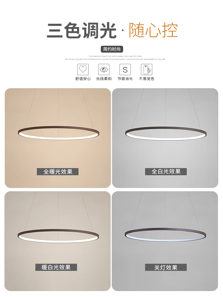 Moderno minimalista lámpara de restaurante led diseñador nórdico sola cabeza blanca/negra Blanco/Negro/marrón habitación lámparas