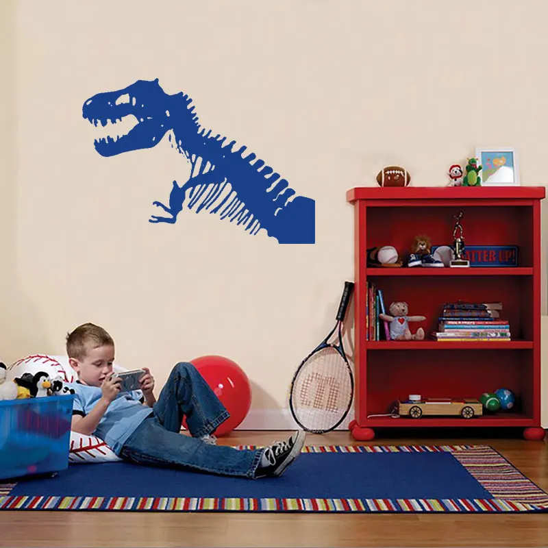 T-rex динозавр окаменелости Настенная Наклейка для мальчиков спальня настенный
