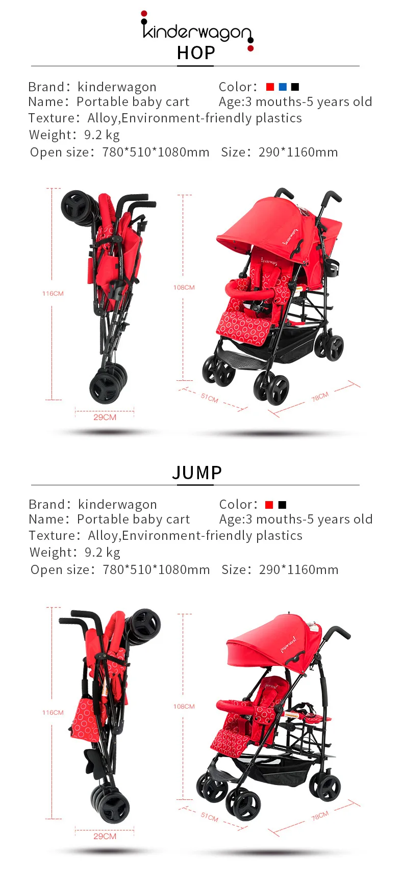 Детская коляска Kinderwagon для близнецов, детская коляска с двойным зонтиком, автомобильный светильник, Легко складывающаяся коляска для близнецов