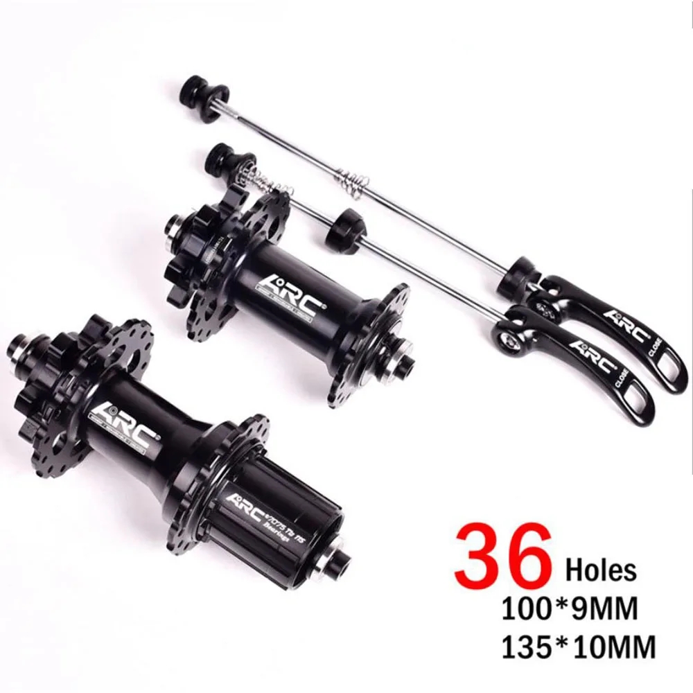 36H black a pair ARC MTB концентратор для горного велосипеда 28 32 36 отверстие спереди 2 подшипника сзади 4 подшипника 120 клик 8S 9S 10S 11S 11 скоростная ступица Аксессуары для велосипеда - Цвет: 36H black a pair