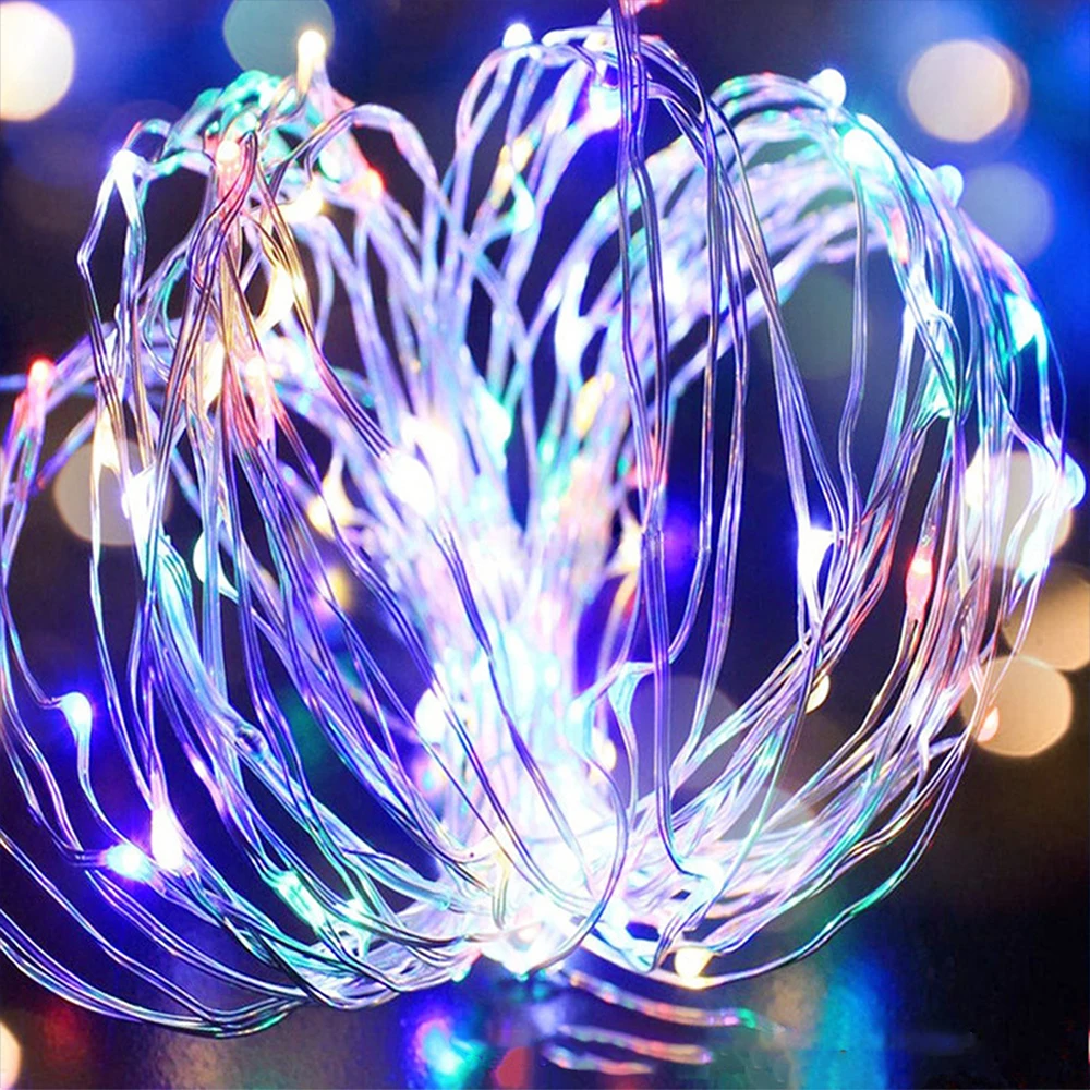 

10pcs/Set Holiday Button Battery Light String Flower Cake Color Gift Star String Light Battery Copper Wire Light LED Light