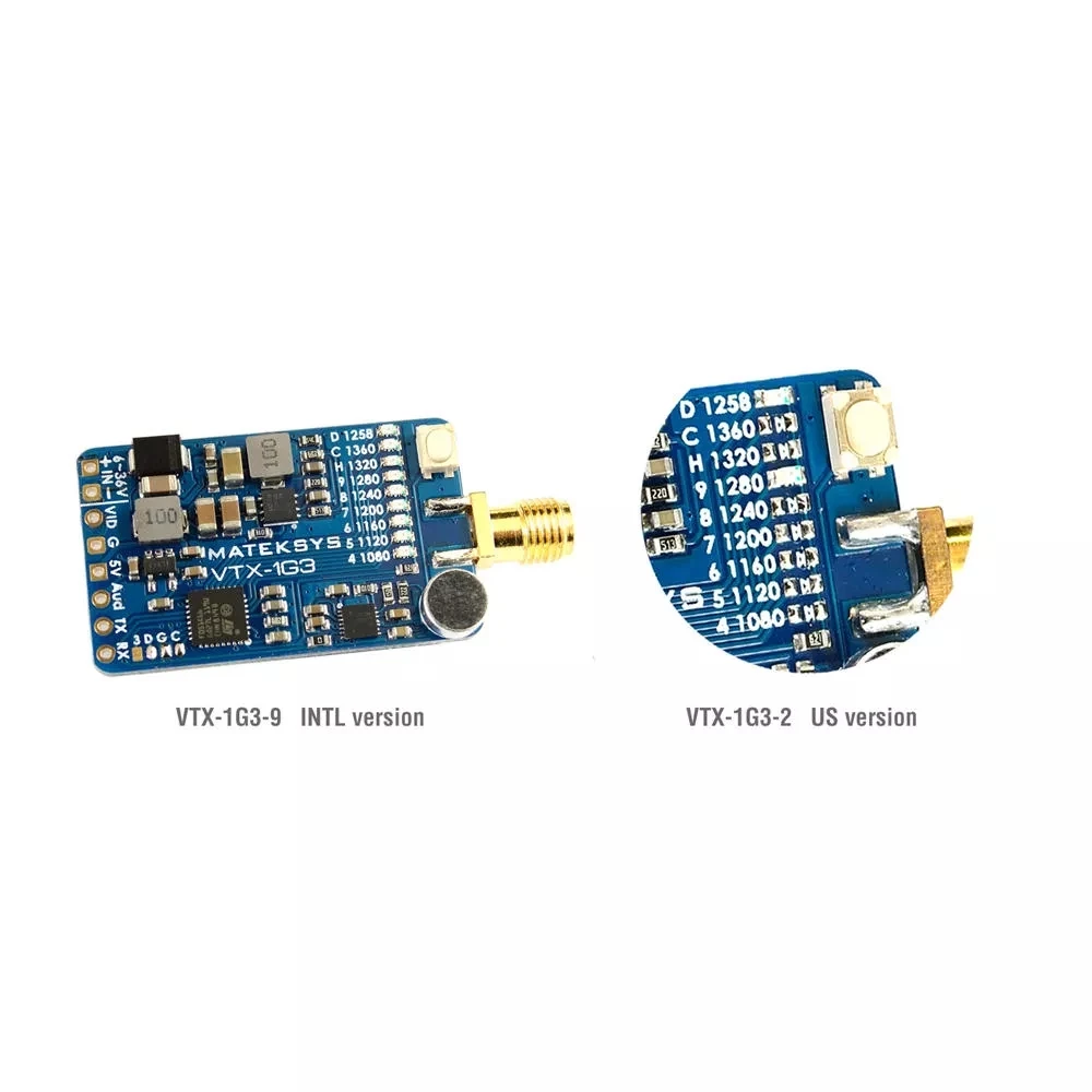 MATEKSYS VTX-1G3-9 1 2 ГГц 3 9CH международная версия FPV видеопередатчик для очков