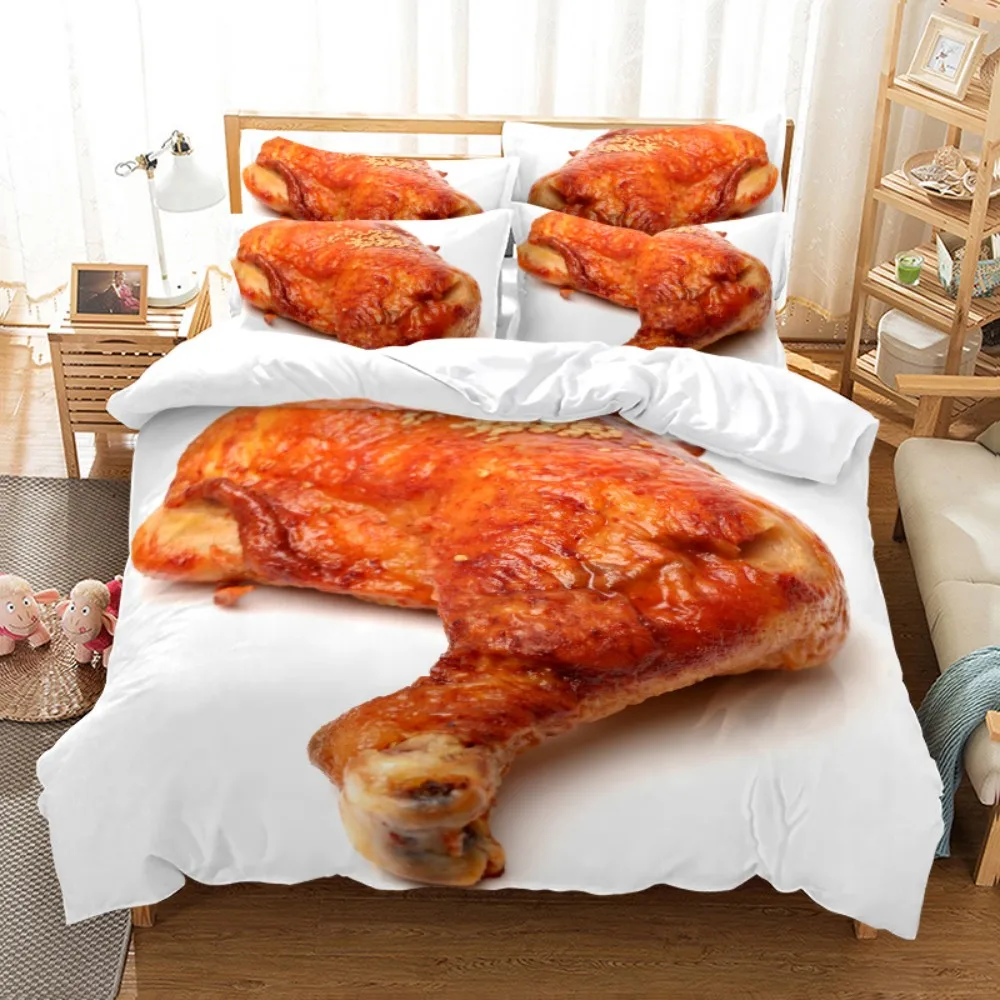 

Foods Vegetables Meat Fruit Delicious 3D Print Comforter Bedding Set Queen Twin Single Duvet Cover Set Pillowcase Home Luxury
