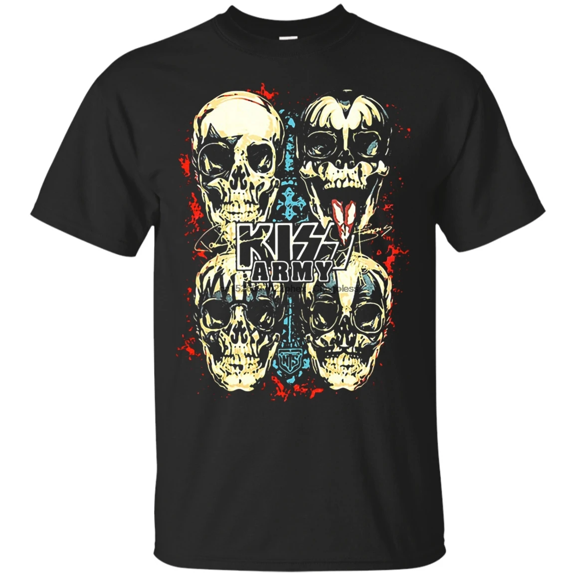 Kiss Army - Rock Band футболка черного цвета из хлопка | Мужская одежда