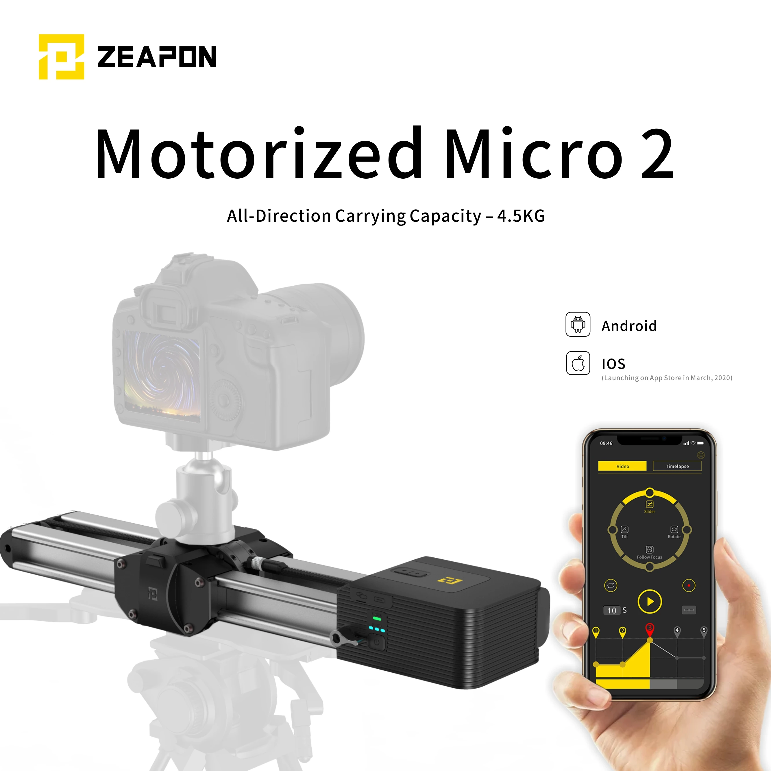 В наличии ZEAPON Micro 2 mini portable ultra silent motor механизированная камера Video с двойным