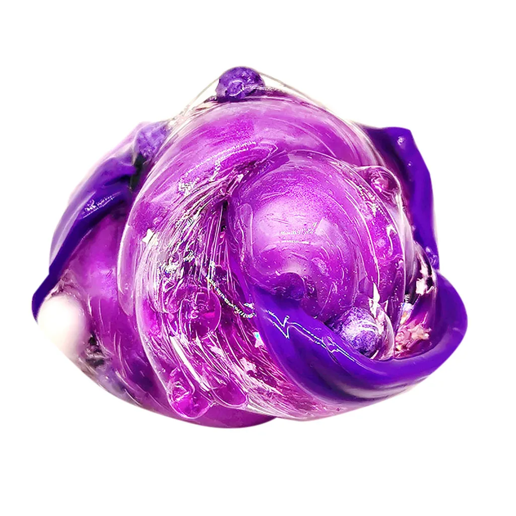 Дети смешивания DIY облако конфеты блесток слизи мягкий не липкий Кристалл грязи