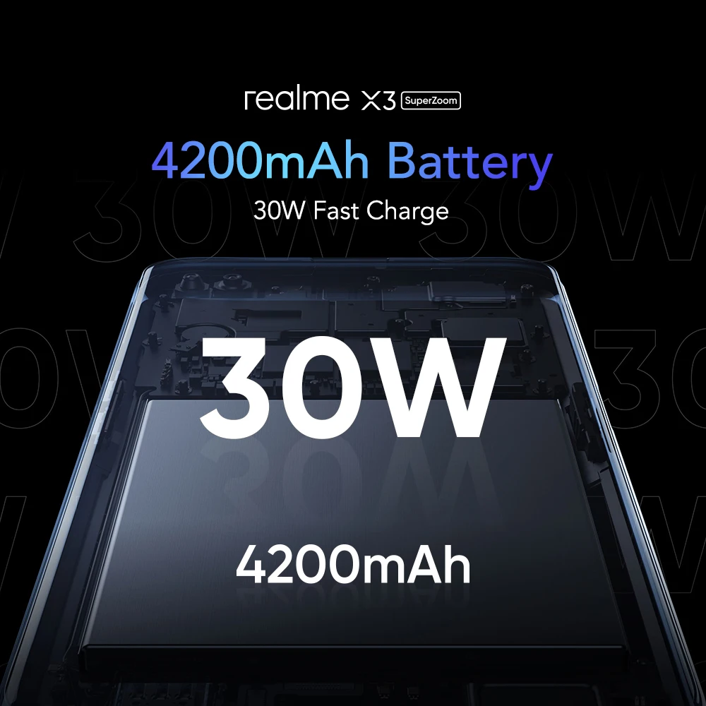 Realme X3 мобильный телефон 64MP 60X суперзум 120 Гц Дисплей Snapdragon 855 + 8GB 128GB смартфон realme 6