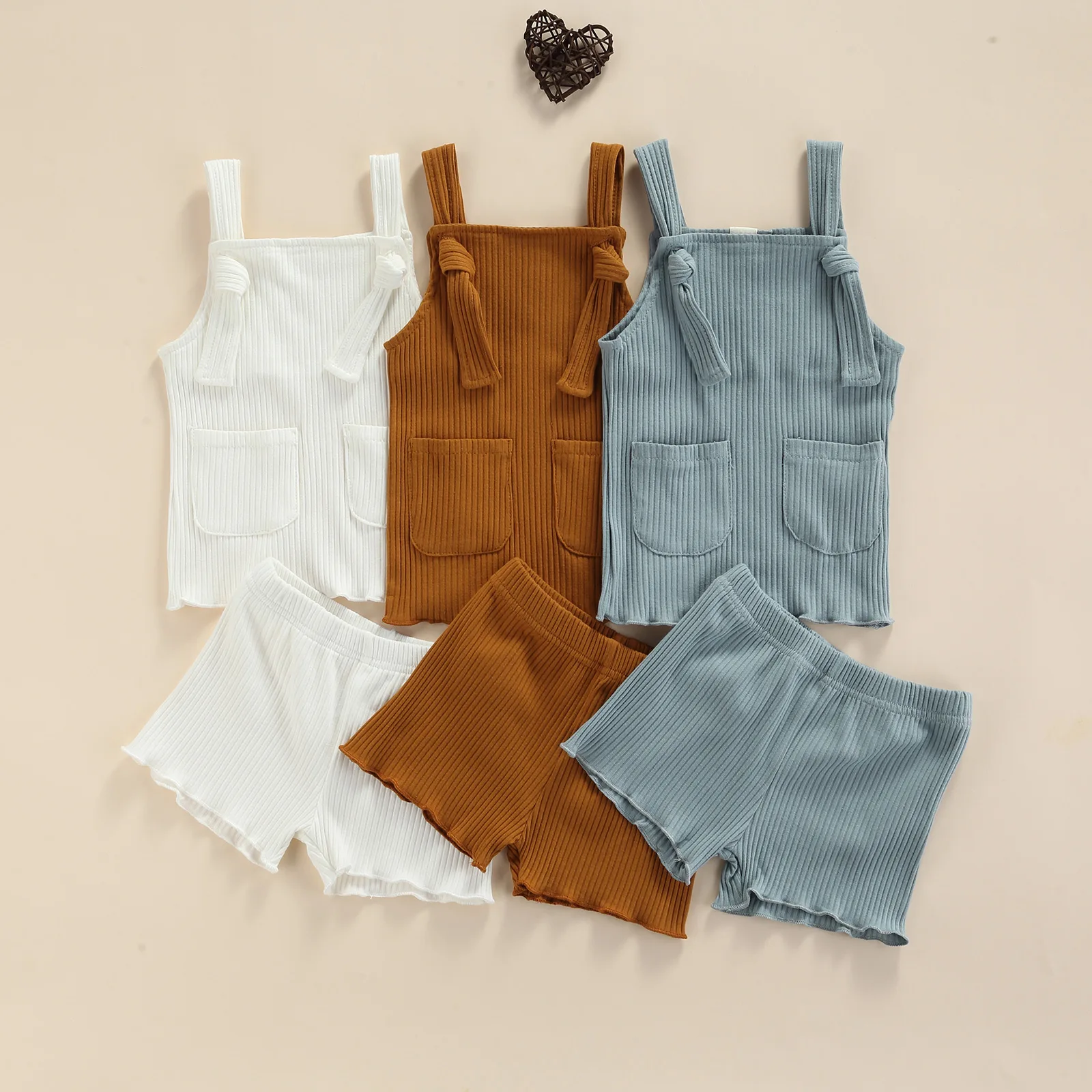

Pudcoco 0-24M 2Pcs Casual Newborn Kids Infant Toddler Pocket Sleeveless Camisole Vest Top+Shorts Pants Trousers Suit