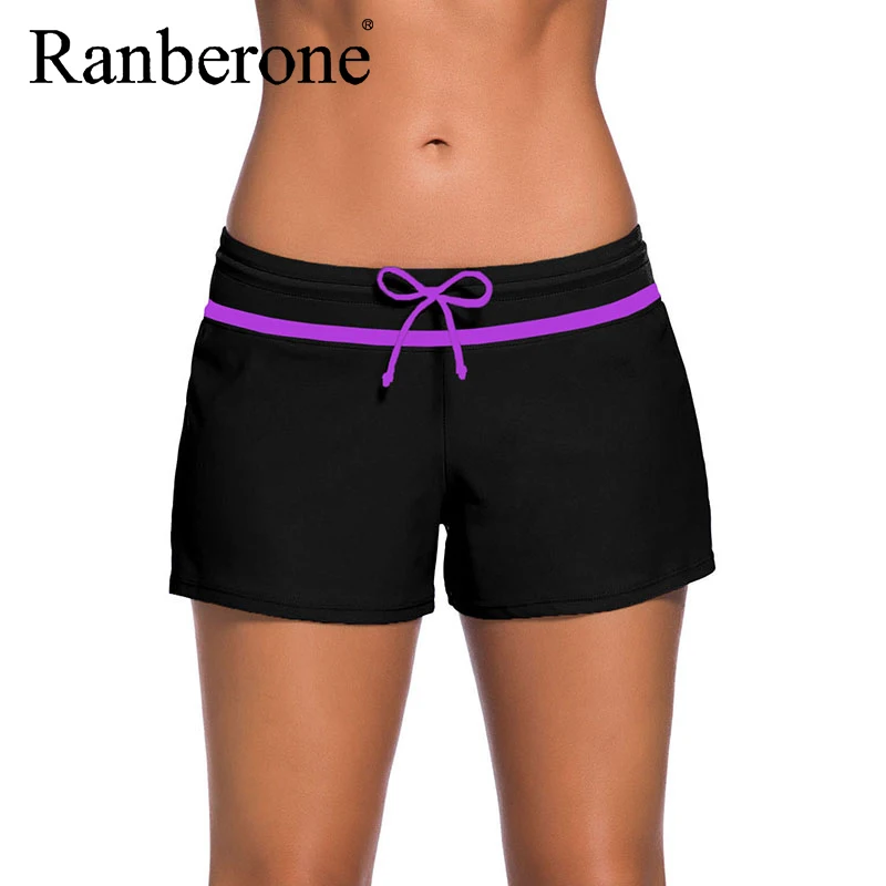 Ranberone Summer Plus Size boxer Sport Shorts Swimming Trunks Female Running Tight Gym Fitness Shorts Quick-Drying Sportswear
