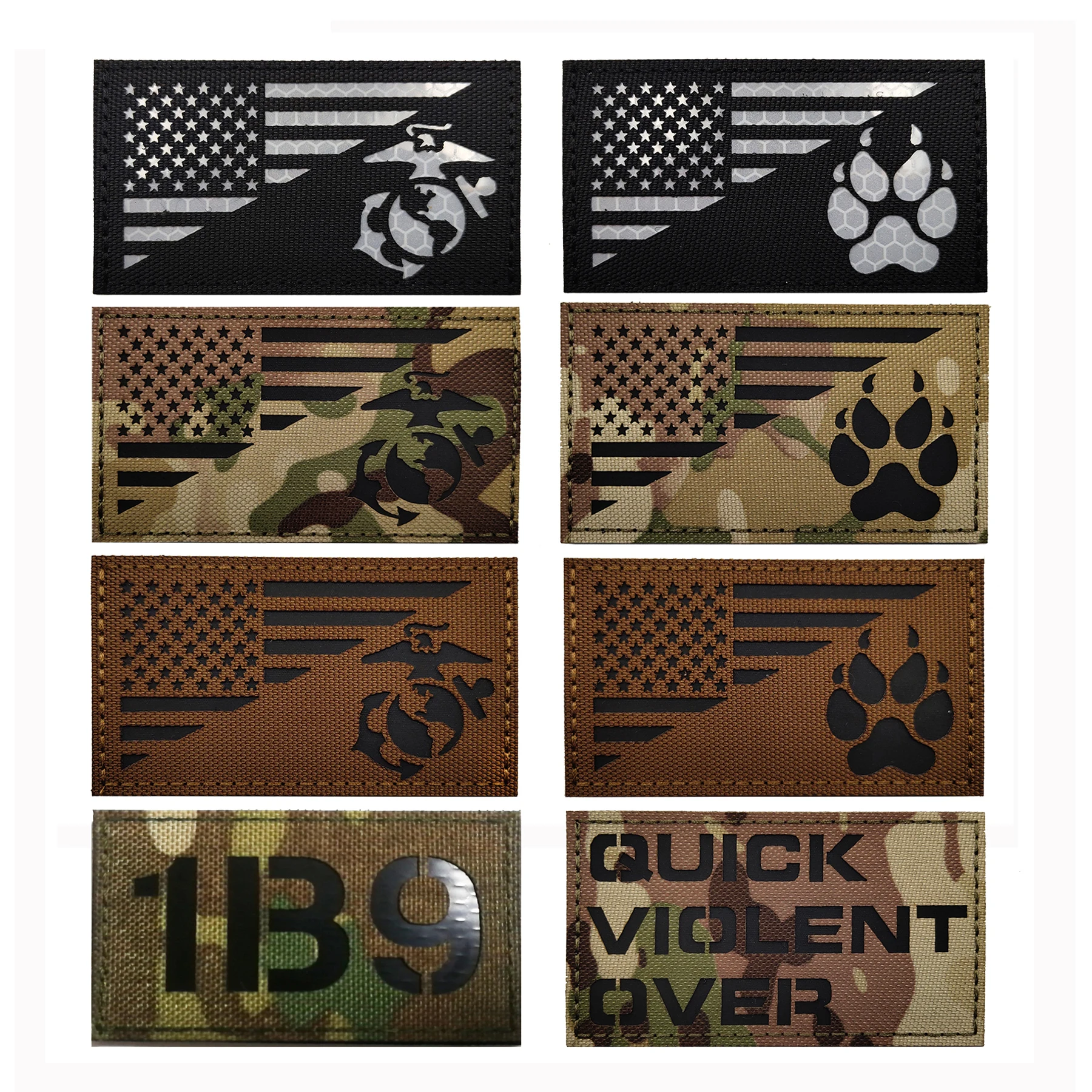 Светоотражающая американская собачья лапа американские котики спецназ вышивка