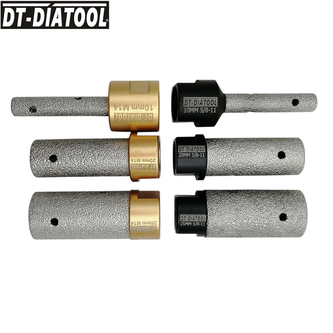 

DT-DIATOOL 1pc Dia10/20/25mm Diamond Finger Milling Bits Finger Bits 5/8-11 or M14 Thread for tile stone countertop