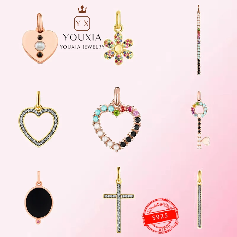 

1:1 925 Sterling Silver Customized Fashion Simple Colorful Exquisite Personality Pendant