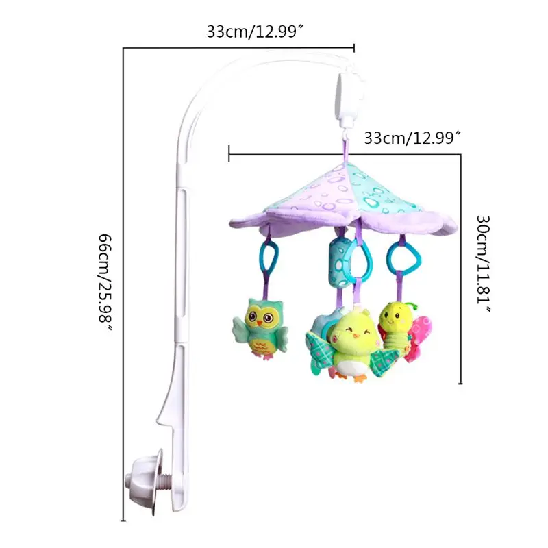 

2021 New Baby Crib Mobile Rattles 0-12 Months Music Rotating Bed Bell Plush Toy Infants Newborns Soothing Educational Toys Gift