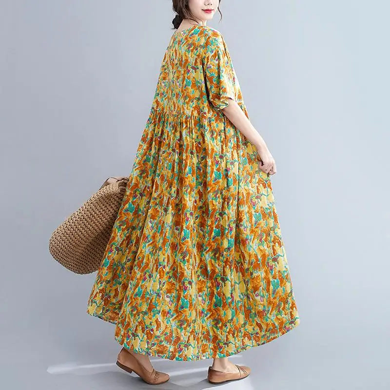 Летнее пляжное платье большого размера с цветочным рисунком 2022 женские платья в