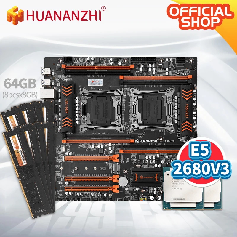 HUANANZHI X99 F8D материнская плата отдельные части двухъядерного процессора Intel с
