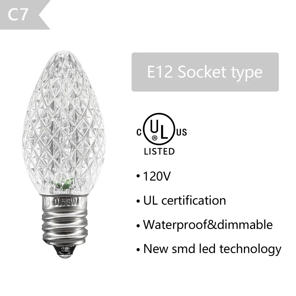 UL перечисленные коробки 25 C7 светодиодный лампы для замены 2 SMD СВЕТОДИОДНЫЙ s в