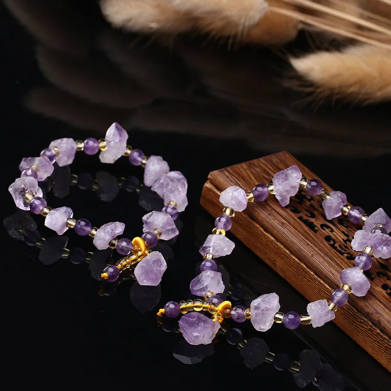 1 шт. натуральный камень 100% Подвески Фиолетовый Кристалл сырье эластичный