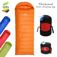thickened white goose down filled camping sleeping bag thermal quilt suitable for very cold weather of 20 degree
