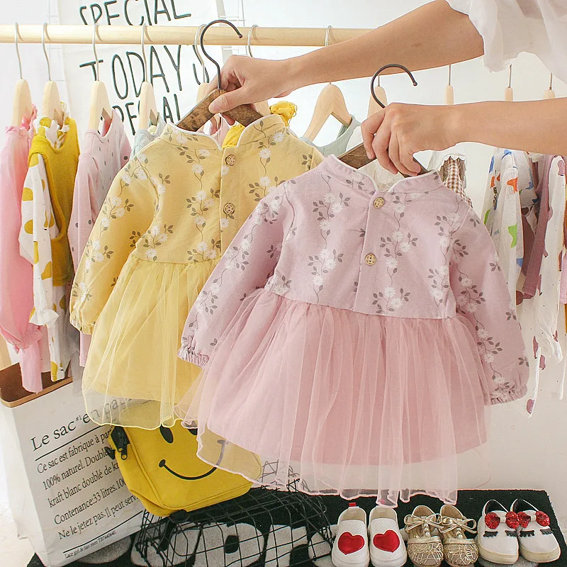 Китайское милое платье Ципао для маленьких девочек Летнее пляжное с рисунком