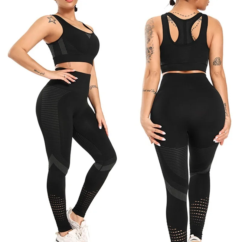 

Seamless Leggings Set High Waist Tummy Control Push Up Fitness Leggings Sport Women Fitness Clothing Sport Pants Gym Yoga Suits