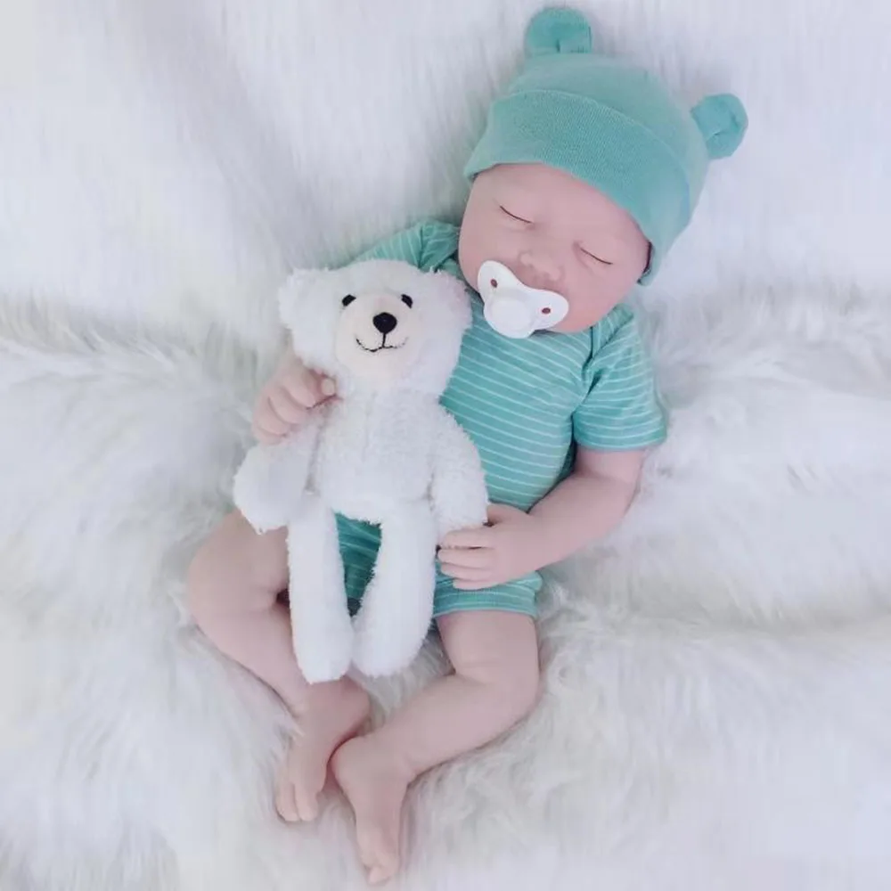bear(white) Avani кукла полумягкая силиконовая виниловая Детская кукла Реалистичная новорожденная Детская кукла Реалистичная кукла реборн для детей - Цвет: bear(white)