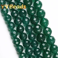 natural faceted dark green jades chalcedony beads loose spacer charm beads for jewelry making women bracelet necklaces 8 10 12mm