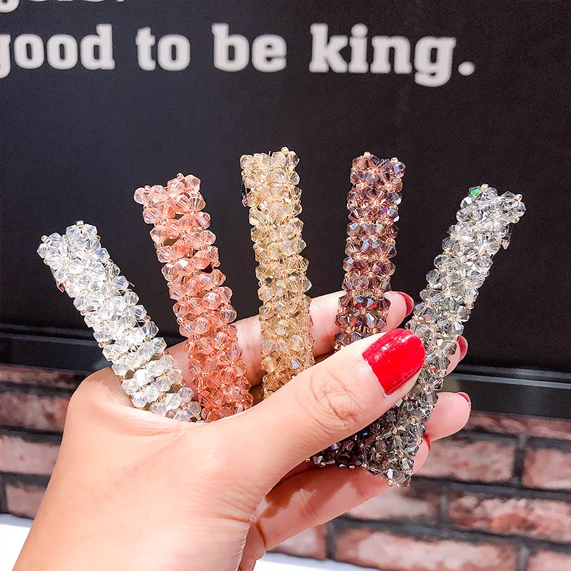 CN элегантные блестящие хрустальные заколки для женщин украшение волос милые