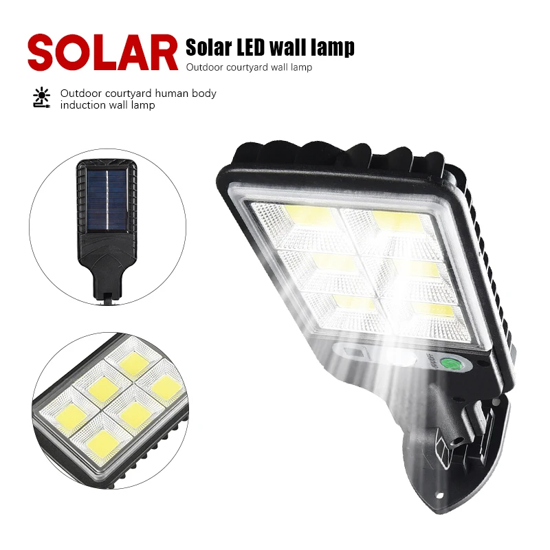 

Solar Street Light Solar LED Lamp Powered Sunlight Motion Sensor Security Lighting Outdoor Path Garden Courtyard Wall Lamp