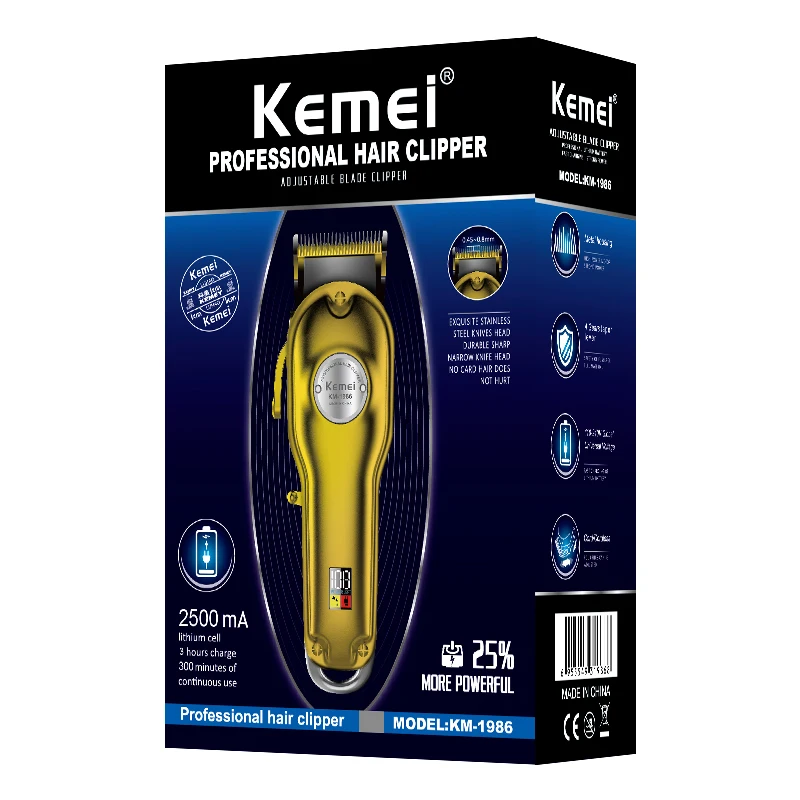 

KEMEI metal professional hair clipper barber hair trimmer men cord&cordless electric hair cutting machine rechargeable haircut