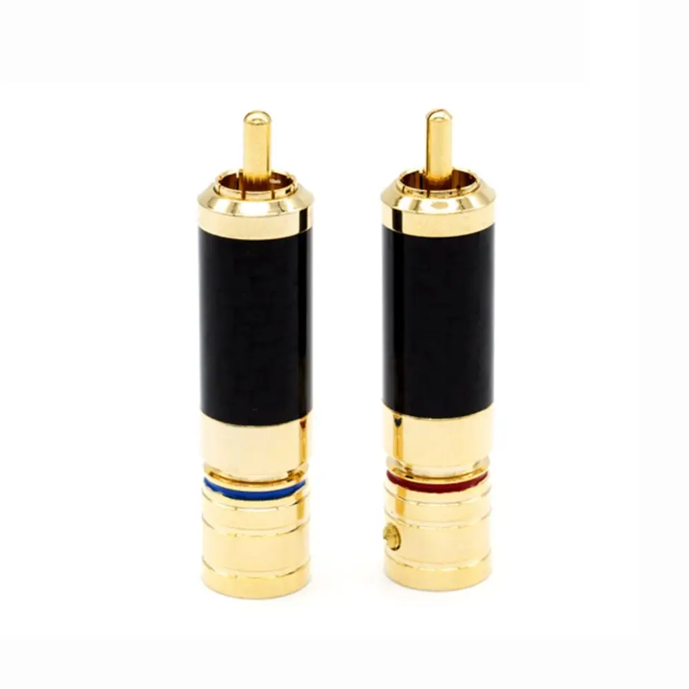 Hifi 4 шт. аудио Чистая медь позолоченный разъем RCA из углеродного волокна для DVD CD