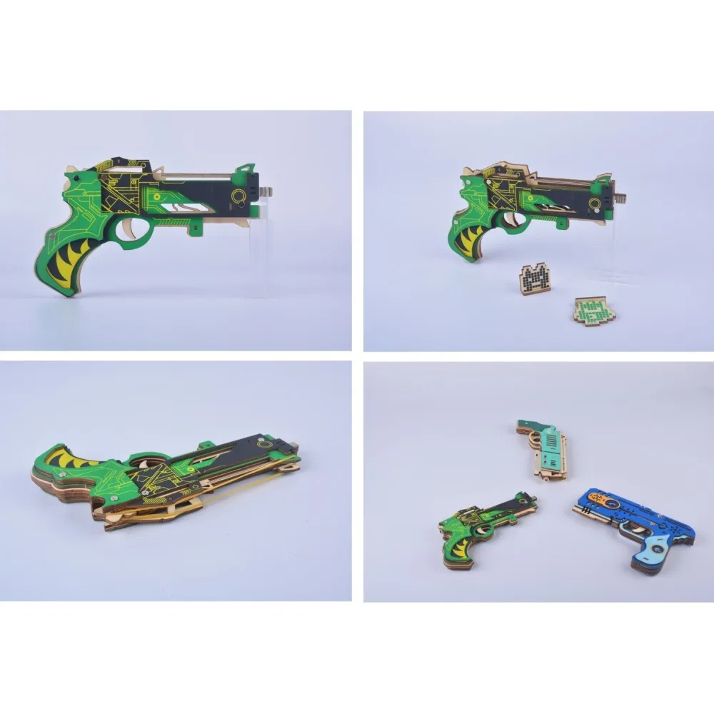 Wooden Toys Wood Guns Virbius Rubber Band Gun Pistol Puzzle Mini Models DIY Boy For Children Kids Outdoor Game | Игрушки и хобби