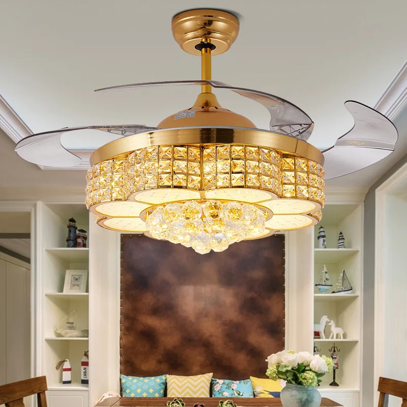Хрустальный потолочный вентилятор в европейском стиле лампа для дома гостиной