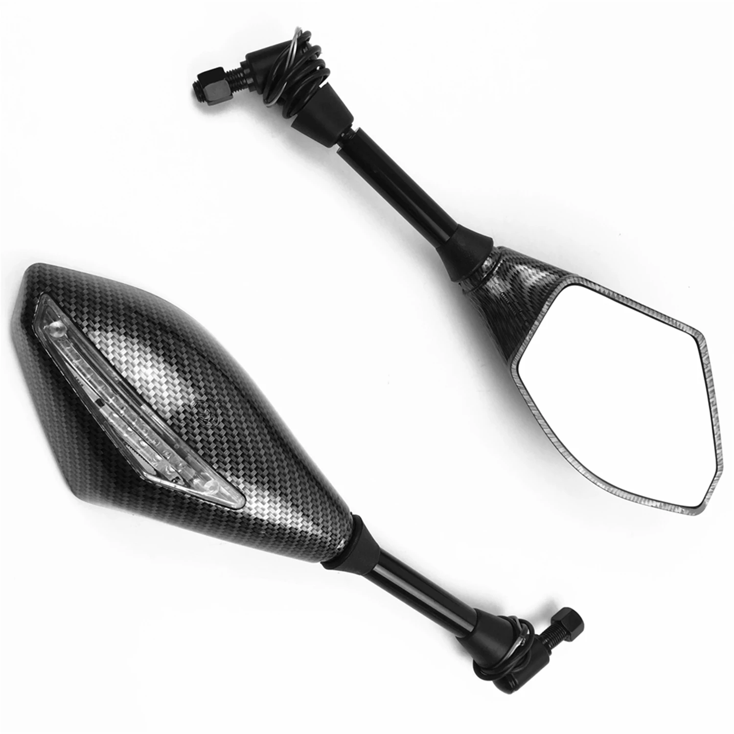 Зеркало заднего вида светодиодный поворотник из углеродного волокна 10 мм для