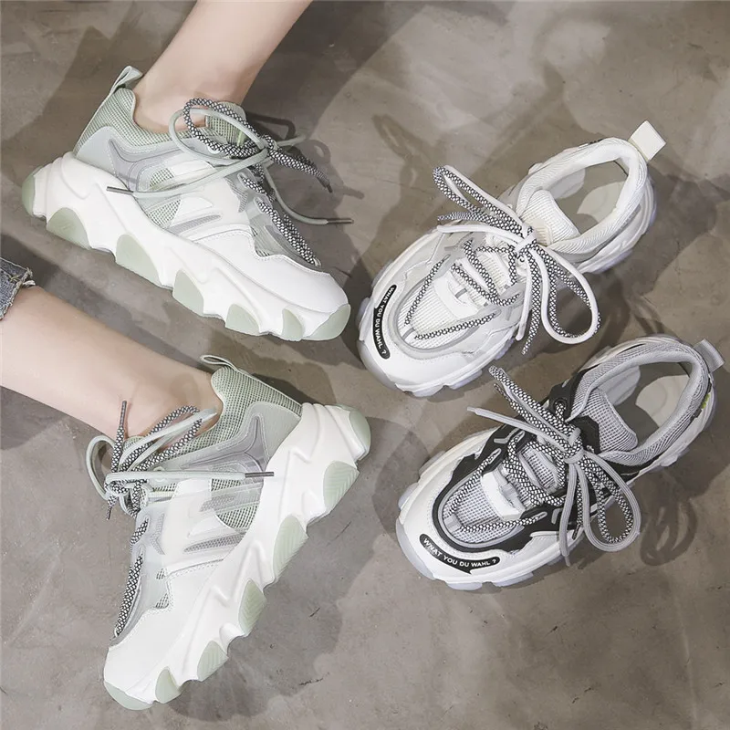 

Brand Women's Shoes Lace-up Comfortable Women's Sneakers Waterproof Women's Platform Shoes Fashion Ladies Chunky Shoes