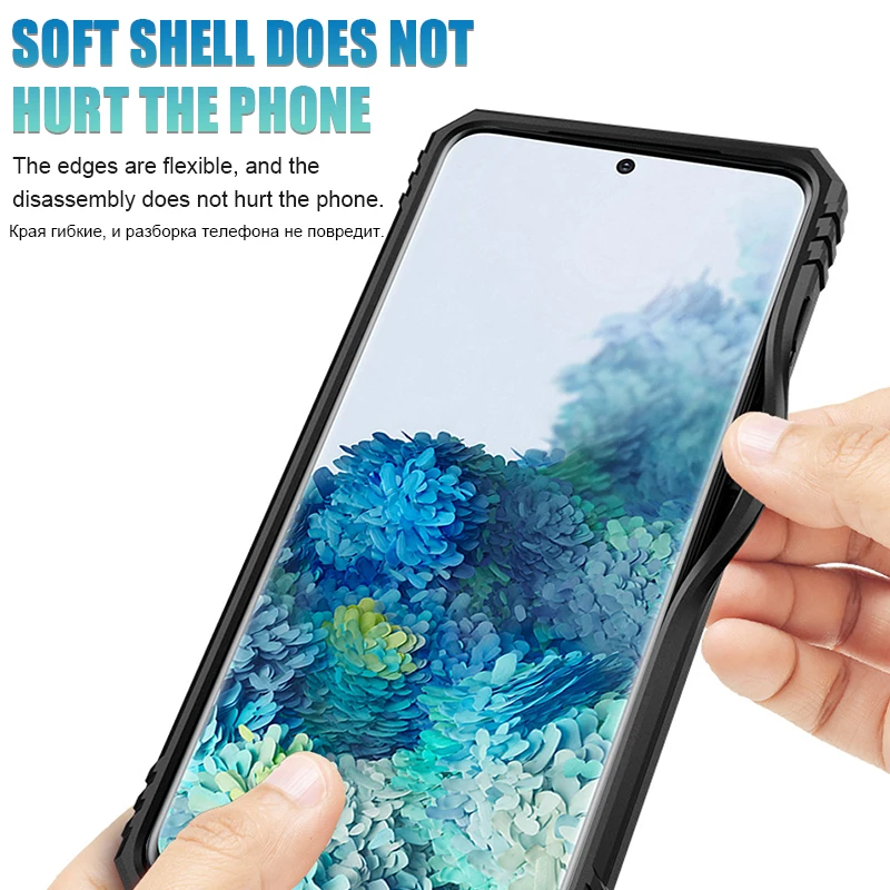 Роскошный бронированный противоударный чехол для Samsung Galaxy S8 S9 S10 E S20 Plus Ultra Note 8 9 10